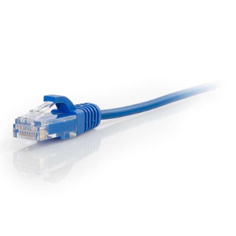 C2G Legrand Cat6 Slim Ethernet Cable, Snagless Unshielded Cat6a Patch Cable, Blue Slim Network Patch Cable, 1 Foot Snagless UTP Ethernet Cable, 1 Count, C2G 01072 - Image 2